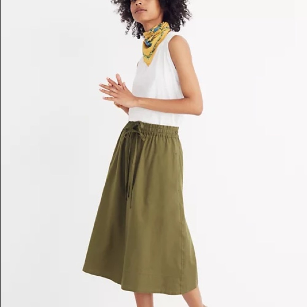 Madewell drawstring midi skirt